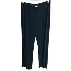 Chicos Travelers Black Wide Leg Pants Elastic Waist Comfortable Fit Sz L